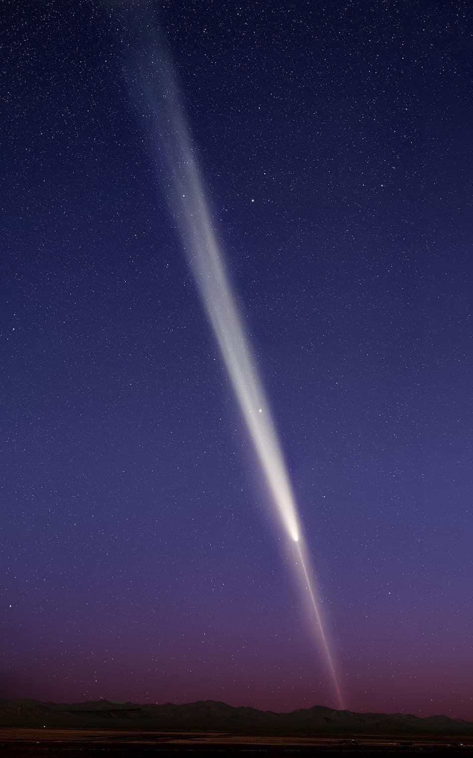 Anti-tail of Tsuchinshan-ATLAS on Oct 14, 2024 by Adam Block - Gates Pass, Tucson Mountain Park, Arizona, USA.